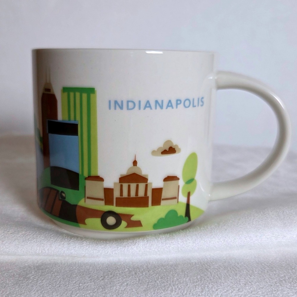 Starbucks You Are Here Indianapolis Coffee Mug 14oz City Skyline Brown Interior
